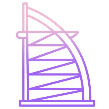 Burj Al Arap gökdeleni. Web simgesi basit illüstrasyon