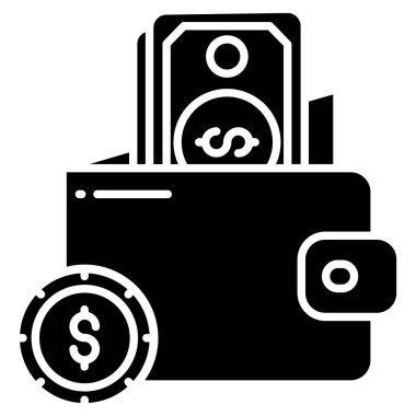 cüzdan web simgesi, vektör illüstrasyonu 