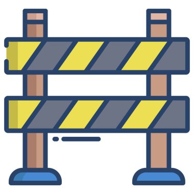 Beyaz arkaplanda bariyer simgesi izole edildi