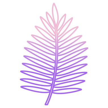 Yaprakları ve yaprakları olan tropikal bitki vektör illüstrasyon tasarımı