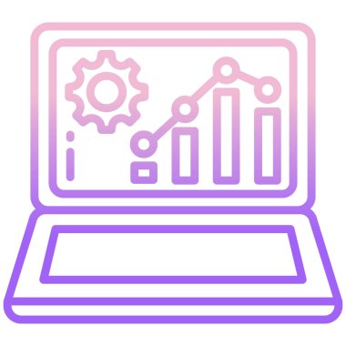 dizüstü bilgisayar simgesi, vektör illüstrasyonu