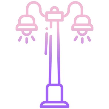 Sokak lambası simgesi, vektör illüstrasyonu