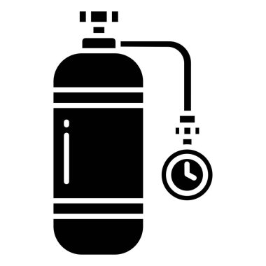 Oksijen silindir simgesi beyaz arka plan üzerinde