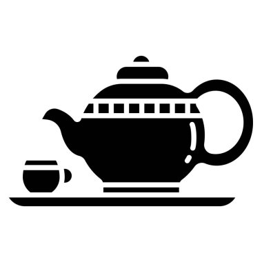 Beyaz arkaplanda çaydanlık basit vektör simgesi