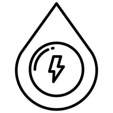 Su Enerjisi simgesi vektör illüstrasyonu