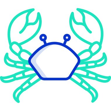 Yengeç simgesi vektör illüstrasyonu 