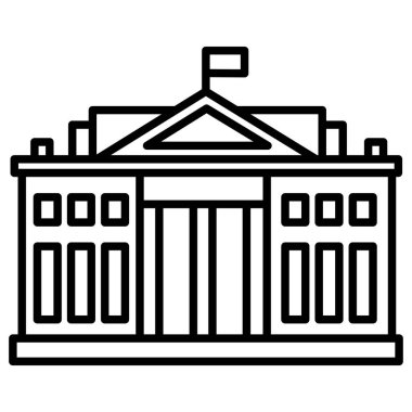 Kütüphane binası Basit resimleme