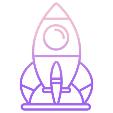 Roket web simgesi, vektör çizim 