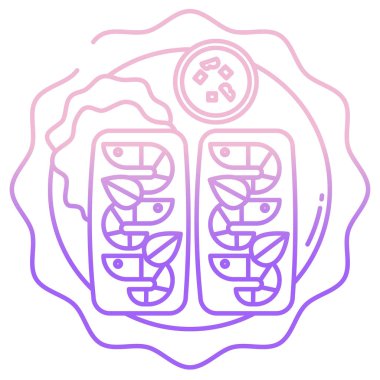 Vietnam yay ruloları web simgesi basit vektör illüstrasyonu