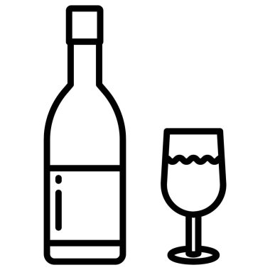 şarap cam vektör simgesi.