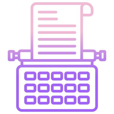 Daktilo web simgesi basit vektör illüstrasyonu