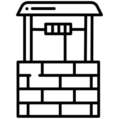 Su kuyusu Web simgesi basit illüstrasyon