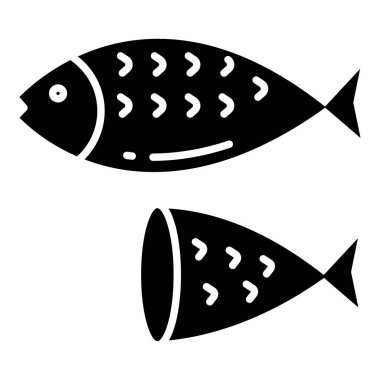 Basit vektör simgesi, balığın çizimi