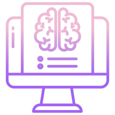 Beyin. Web simgesi basit illüstrasyon