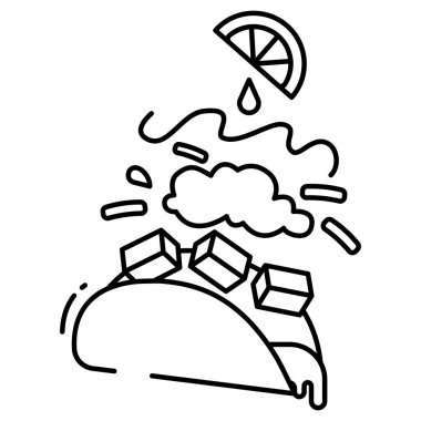 Beyaz arkaplanda tacos basit vektör simgesi