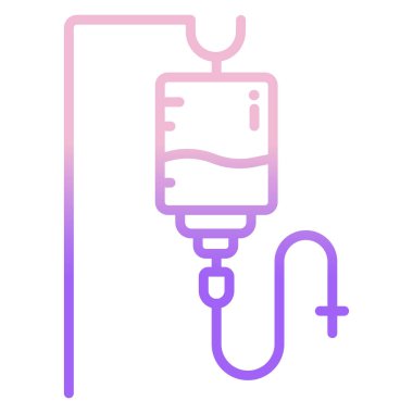 mor çizgi kan nakli ikonu vektörü. Şırınga işareti. izole edilmiş sınır sembolü çizimi