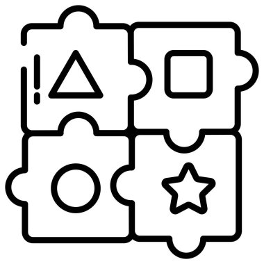 Yapboz ve yapboz parçaları. vektör illüstrasyonu