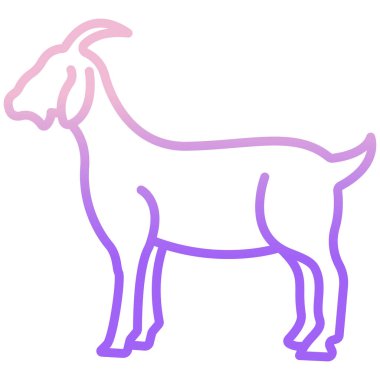 Basit vektör simgesi, keçi hayvanının çizimi