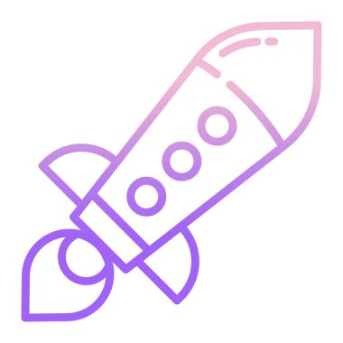 Roket web simgesi, vektör çizim 