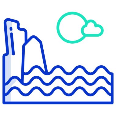 Beyaz arkaplanda basit vektör Deniz Görünümü simgesi