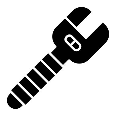 Anahtar, tornavida, arka planda izole edilmiş düz simge. vektör illüstrasyonu