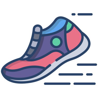 Beyaz arkaplanda basit vektör Sneaker simgesi