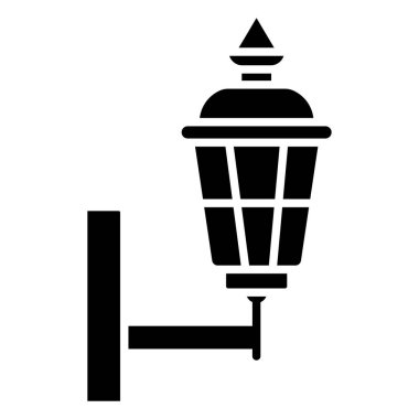 Sokak lambası simgesi, vektör illüstrasyonu