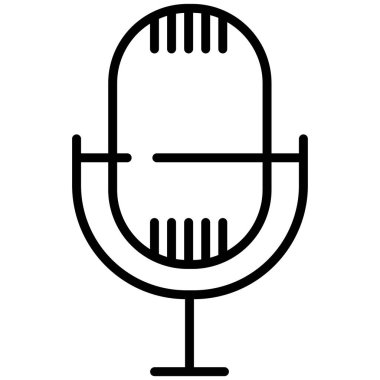 mikrofon web simgesi, vektör çizim 
