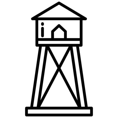 Gözcü Kulesi. Web simgesi basit illüstrasyon