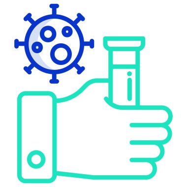 beyaz arkaplanda test tübü basit vektör simgesi