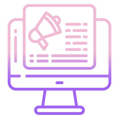 Bilgisayar monitörü. Basit vektör illüstrasyonu