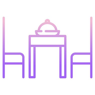 Yemek Masası simge vektör çizim