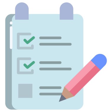 Beyaz arkaplanda basit vektör kontrol listesi simgesi