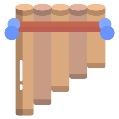 Peru flüt web simgesi basit illüstrasyon