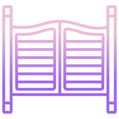 kapılar beyaz arkaplanda basit vektör simgesi