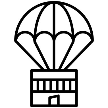 Paraşüt. Web simgesi basit illüstrasyon