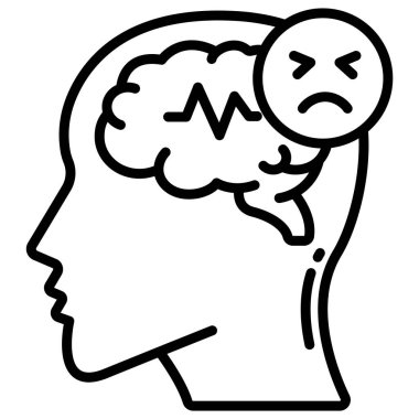 Beyin. Web simgesi basit illüstrasyon