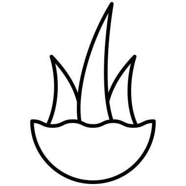 Basit vektör simgesi, aloe vera illüstrasyonu