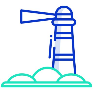 deniz feneri web simgesi, vektör illüstrasyonu