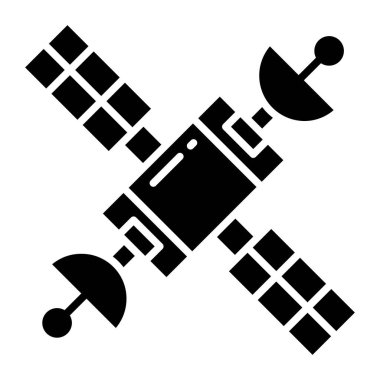 Uydu. Web simgesi vektör illüstrasyonu