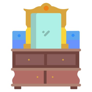 mobilya yassı ikon vektör illüstrasyonu