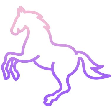 Basit vektör simgesi, at hayvanının çizimi