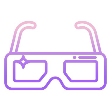 3D gözlükler. Web simgesi basit illüstrasyon