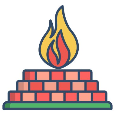 Yangın. Web simgesi basit illüstrasyon