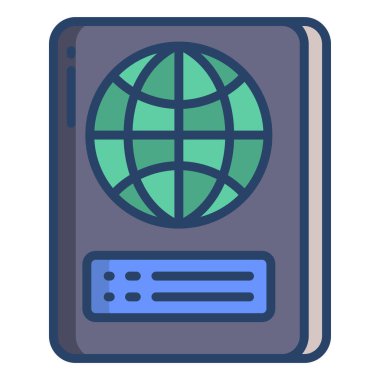 Dünya haritası vektör çizimine sahip pasaport