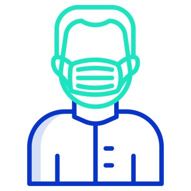 Tıbbi Maske Simgesi Vektör İllüstrasyonu