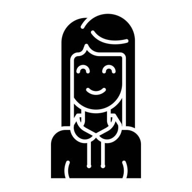 Basit vektör simgesi, kız illüstrasyonu