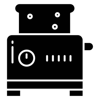 Beyaz arkaplanda tost makinesi basit vektör simgesi