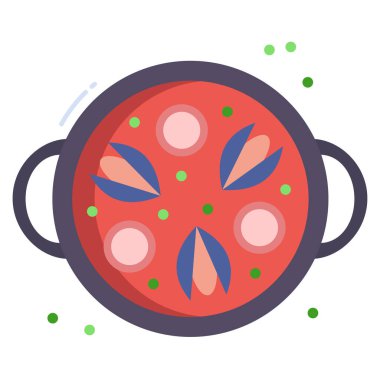 Basit vektör simgesi, paella illüstrasyonu