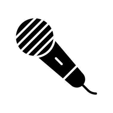 mikrofon web simgesi, vektör çizim 